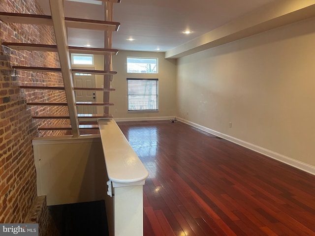 interior space featuring dark hardwood / wood-style floors