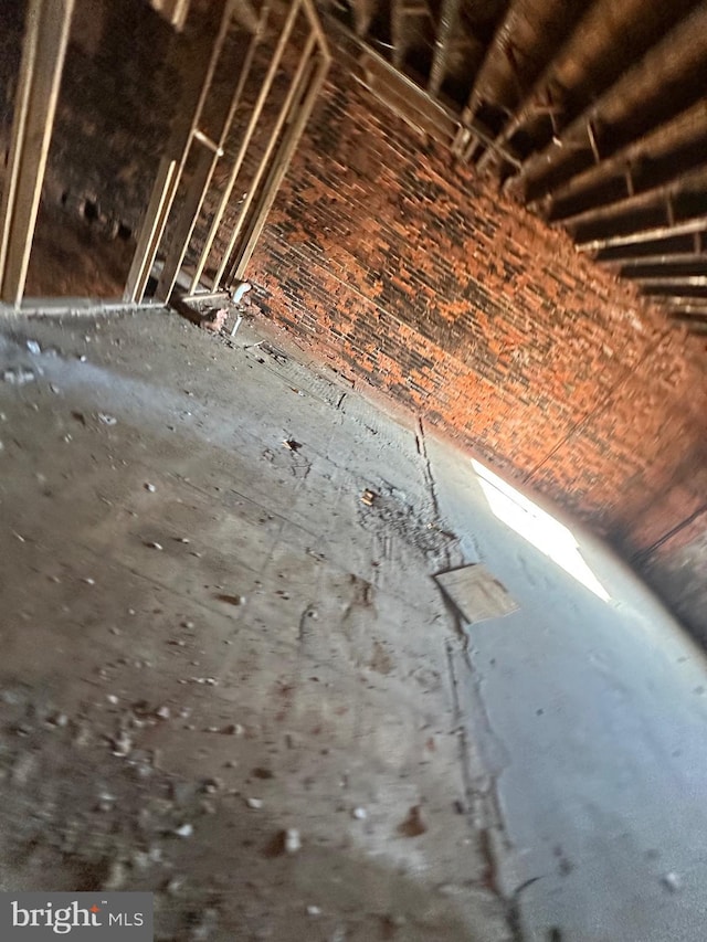 view of unfinished attic