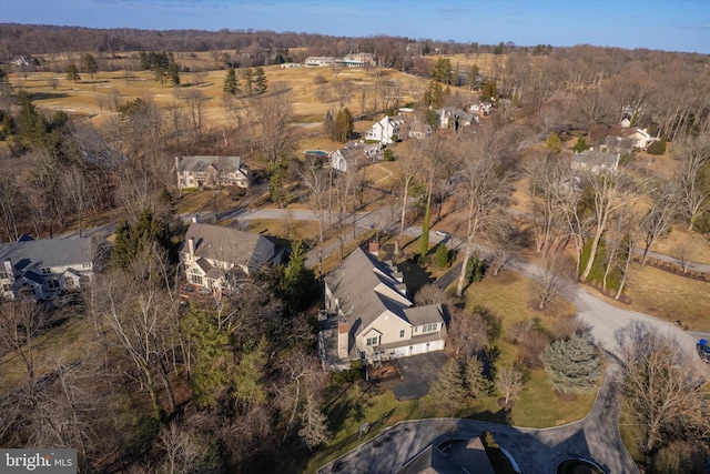 bird's eye view with a forest view