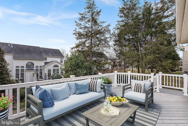 deck with an outdoor hangout area