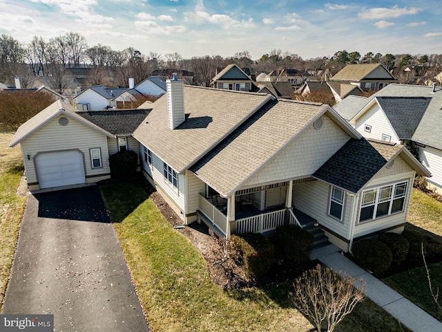 bird's eye view with a residential view