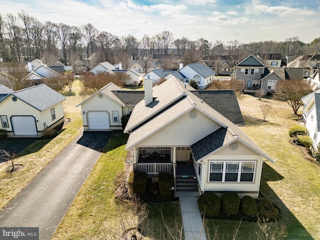 bird's eye view with a residential view