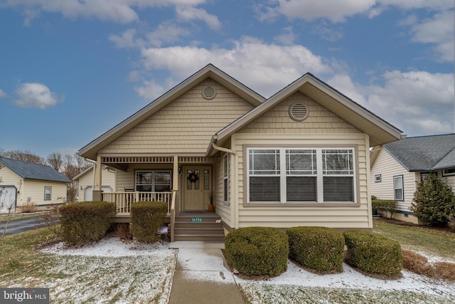 bungalow-style house with a porch