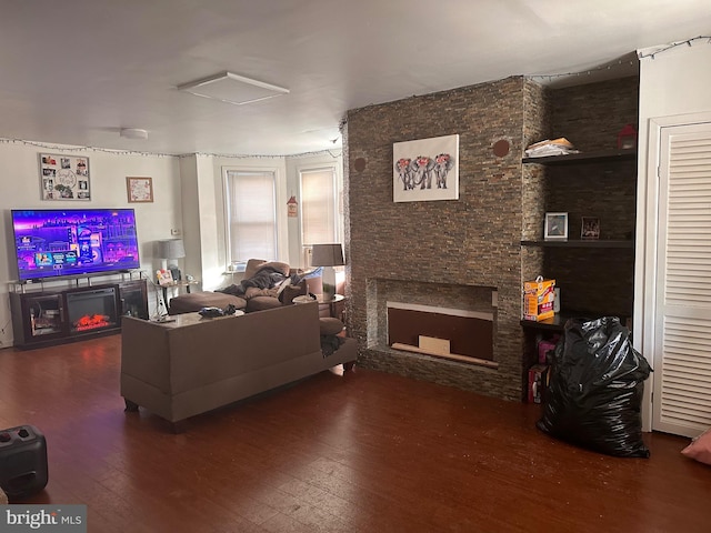 living room featuring hardwood / wood-style floors