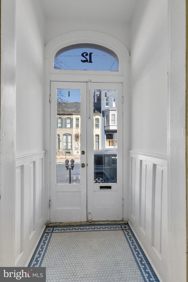 interior space featuring french doors