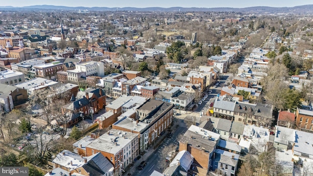 aerial view with a mountain view