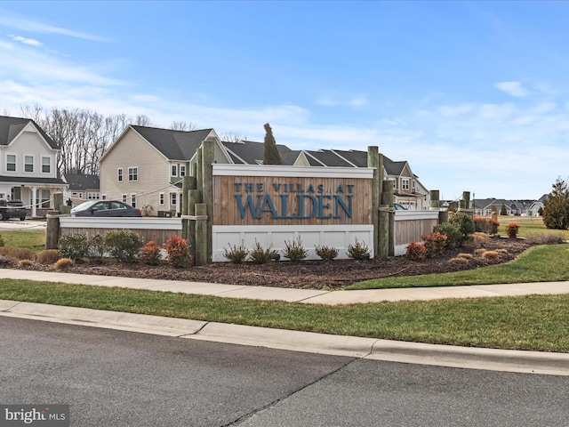 view of community sign
