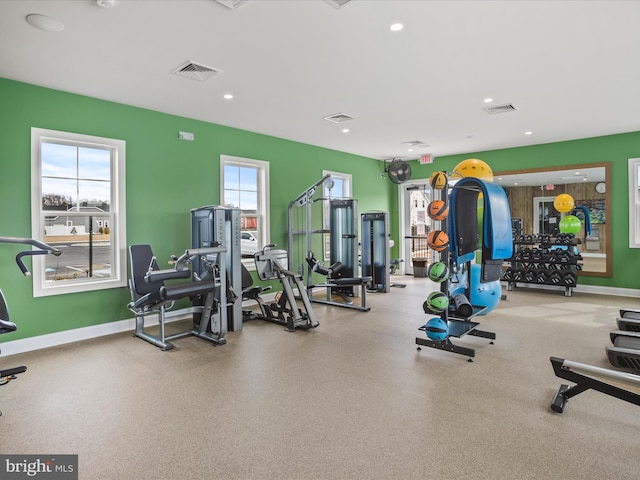 view of workout area