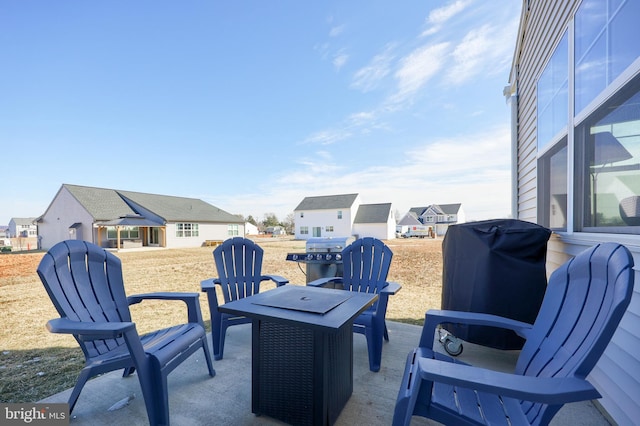 view of patio featuring a residential view