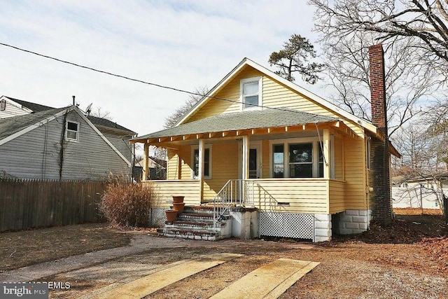 view of front of home with a porch