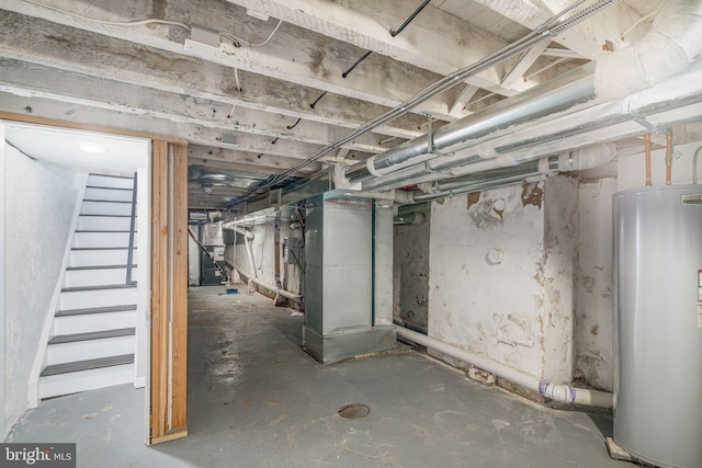 2941 Cecil B Moore Ave, Philadelphia, PA 19121 - unfinished below grade area with water heater and stairs