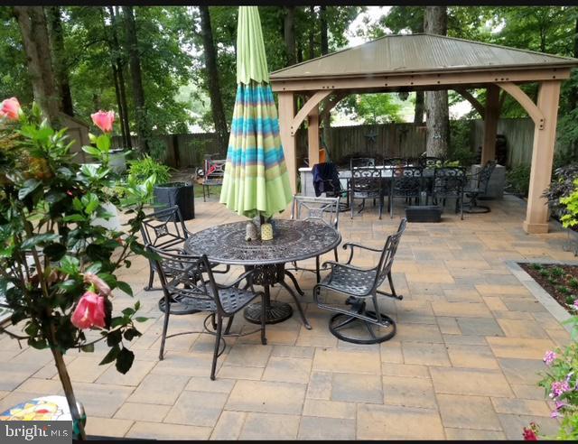 view of patio / terrace with a gazebo