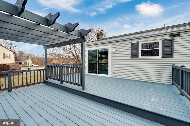 wooden deck with a pergola