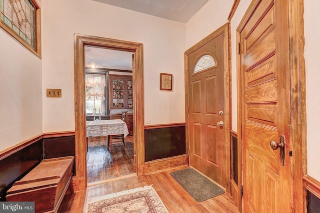 foyer featuring wood-type flooring