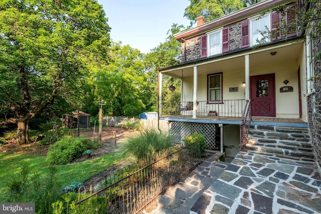 exterior space featuring a porch