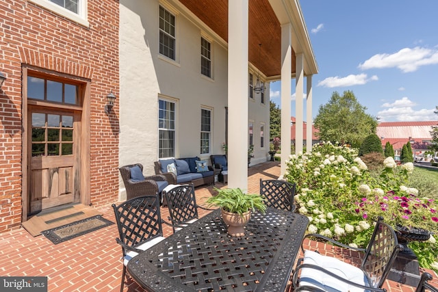 view of patio / terrace featuring an outdoor living space