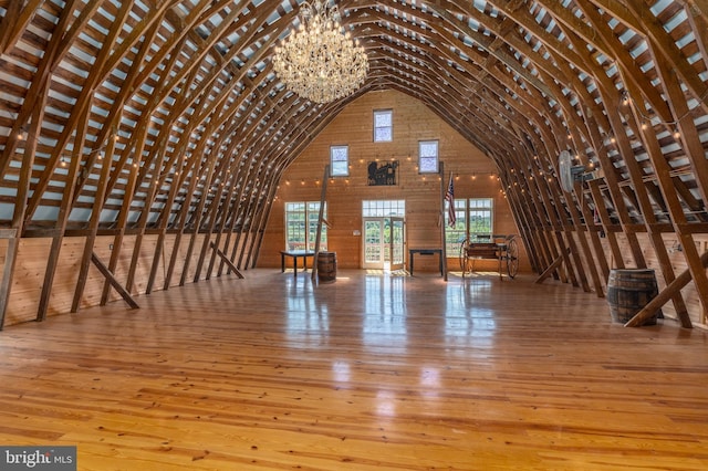 view of unfinished attic