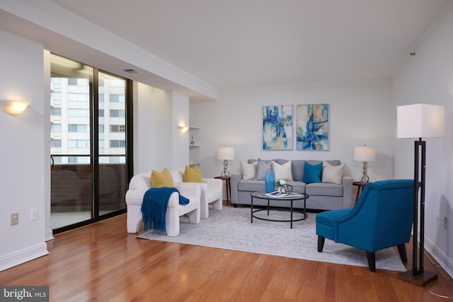 living room featuring hardwood / wood-style floors