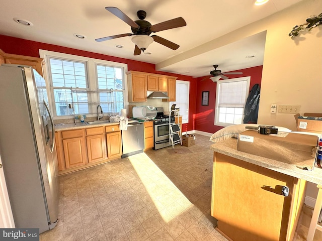 kitchen with sink and stainless steel appliances