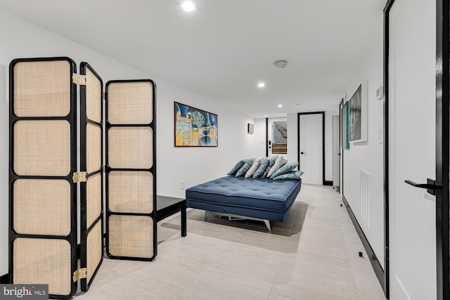 bedroom with visible vents and recessed lighting