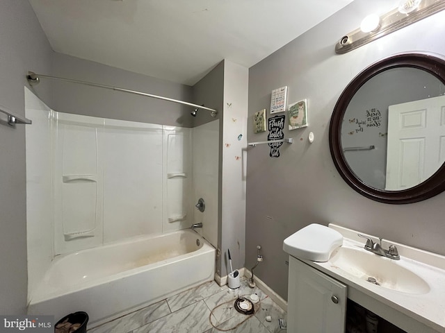 bathroom featuring shower / bath combination and vanity