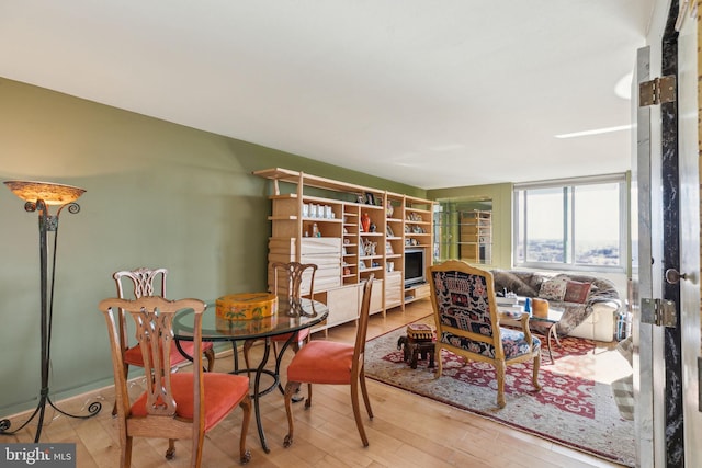 interior space with hardwood / wood-style floors