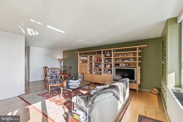 living room featuring light hardwood / wood-style flooring