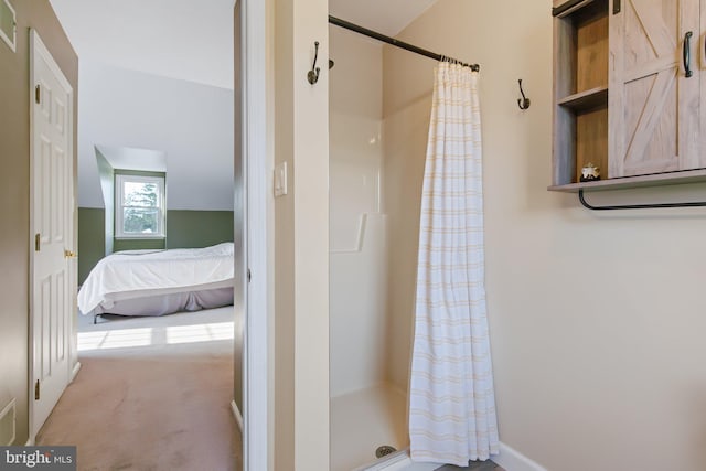 bathroom featuring visible vents and a stall shower