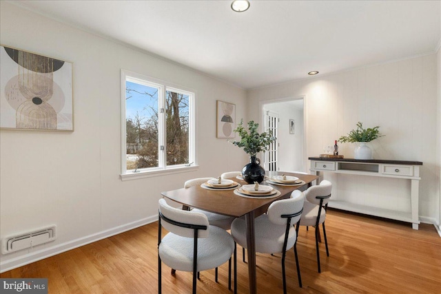 dining area featuring light hardwood / wood-style floors