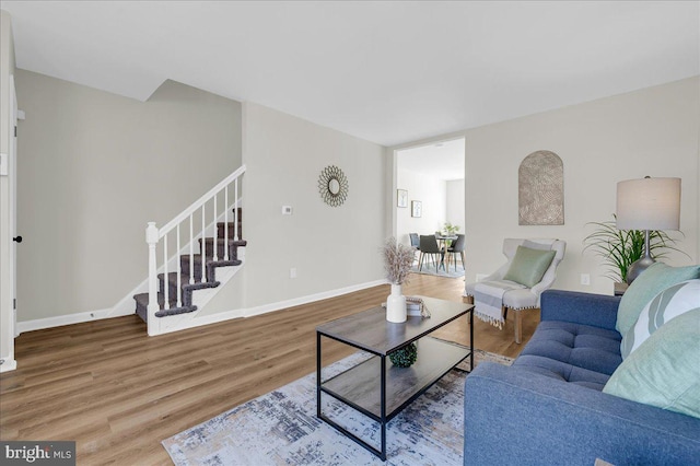 living room featuring hardwood / wood-style floors