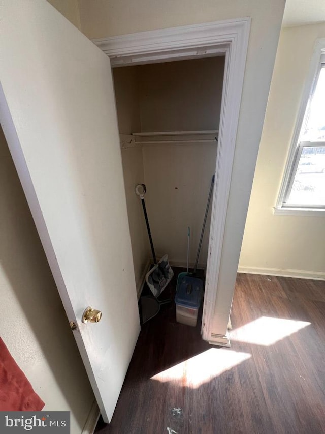 washroom featuring dark hardwood / wood-style flooring