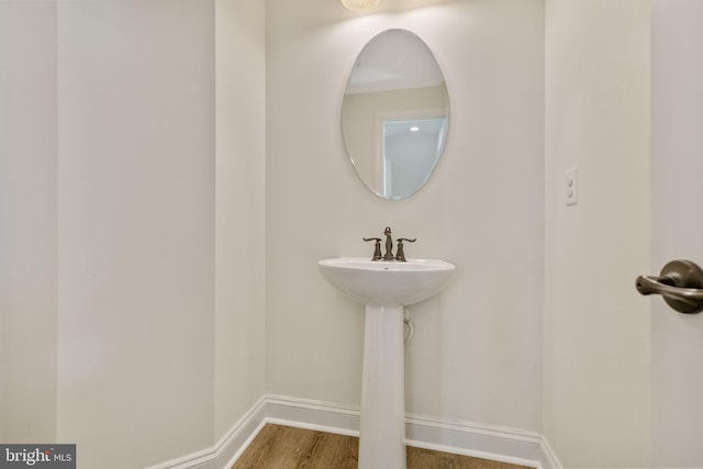 bathroom featuring hardwood / wood-style floors