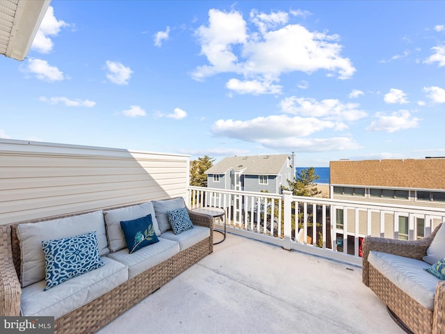 view of patio featuring an outdoor living space