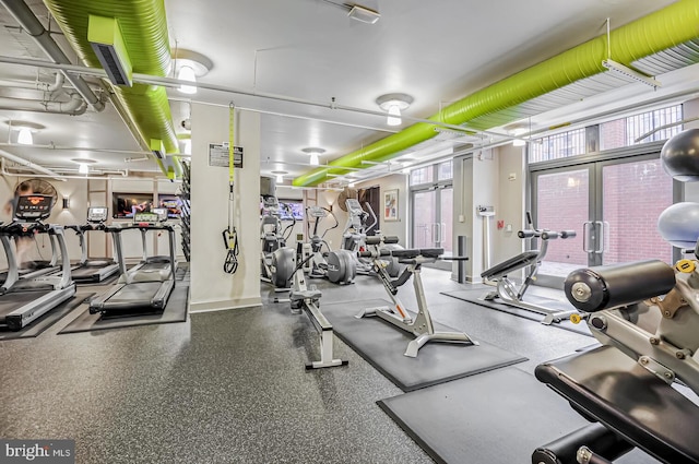 gym featuring plenty of natural light