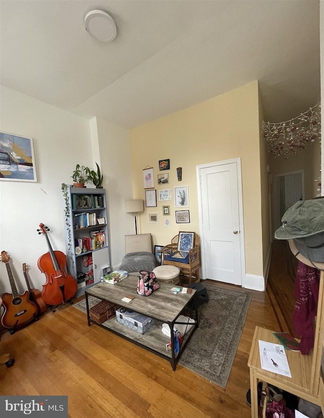 living room featuring hardwood / wood-style flooring