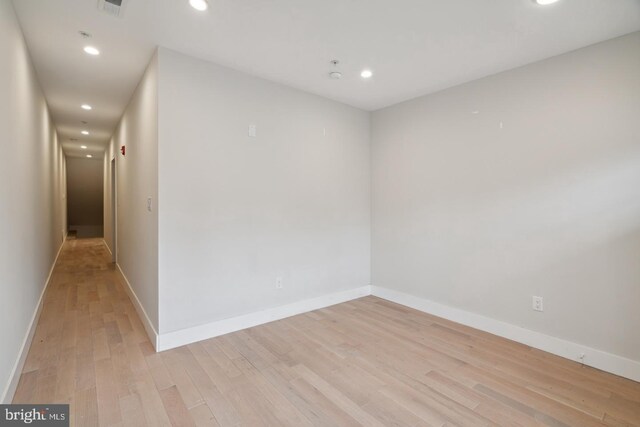 empty room featuring light wood-type flooring