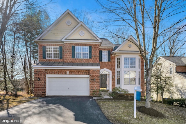 view of front property with a garage