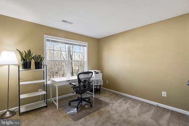 view of carpeted office