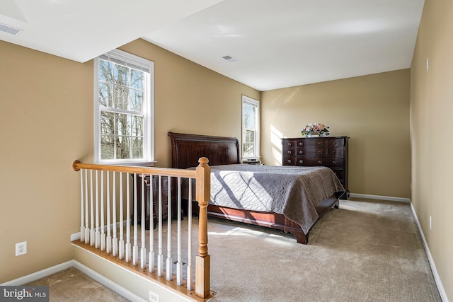 bedroom with carpet floors