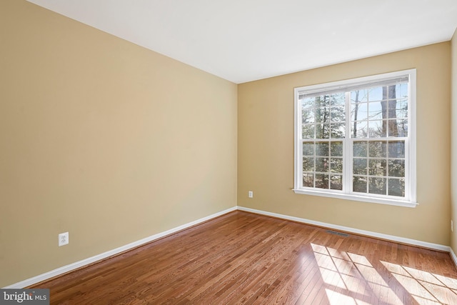 spare room with wood-type flooring