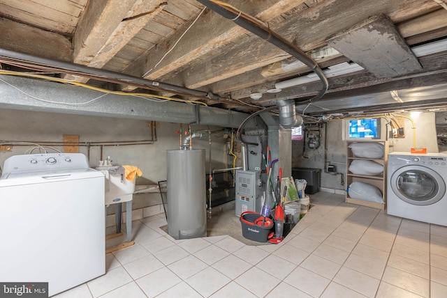 basement with gas water heater