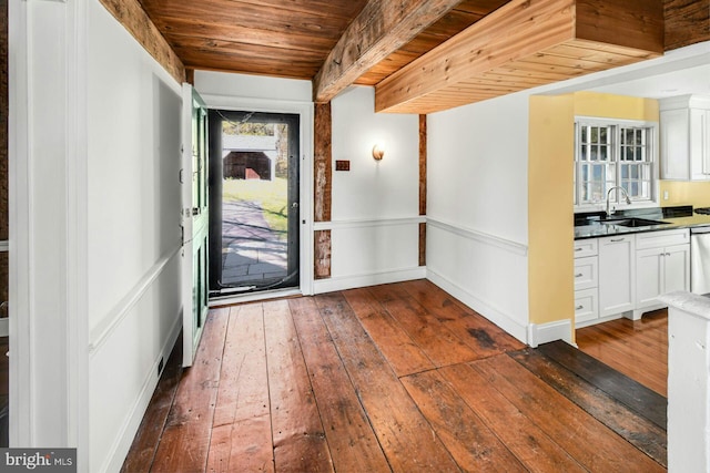 doorway to property featuring an outdoor kitchen and sink