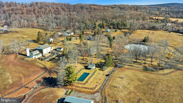 bird's eye view featuring a rural view