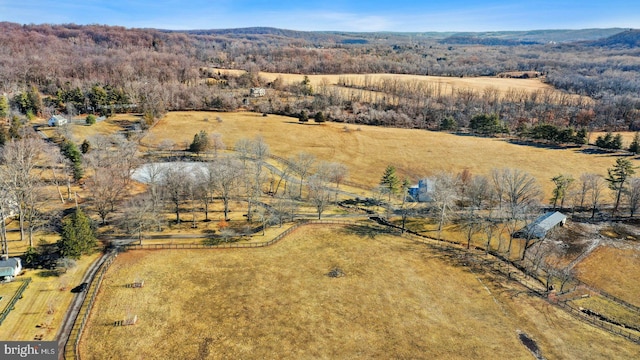 bird's eye view with a rural view