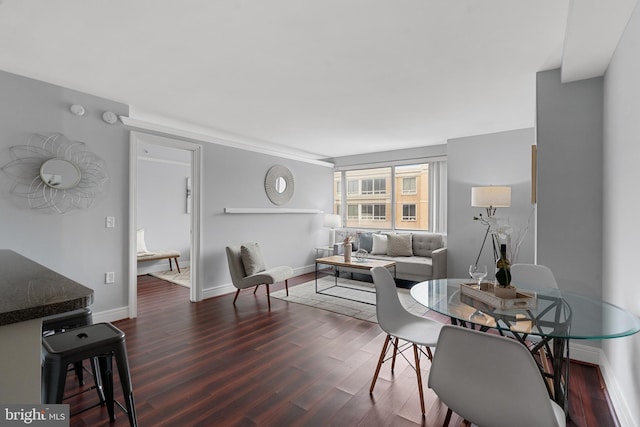 dining room featuring dark wood-type flooring