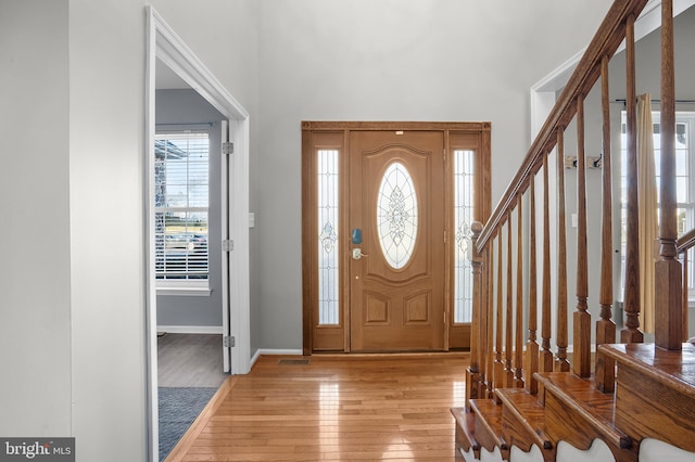 entryway featuring light hardwood / wood-style flooring