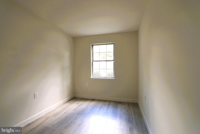 empty room featuring light wood-type flooring