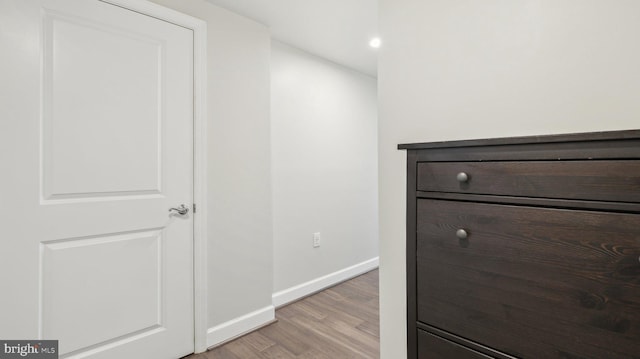 interior space with light hardwood / wood-style flooring