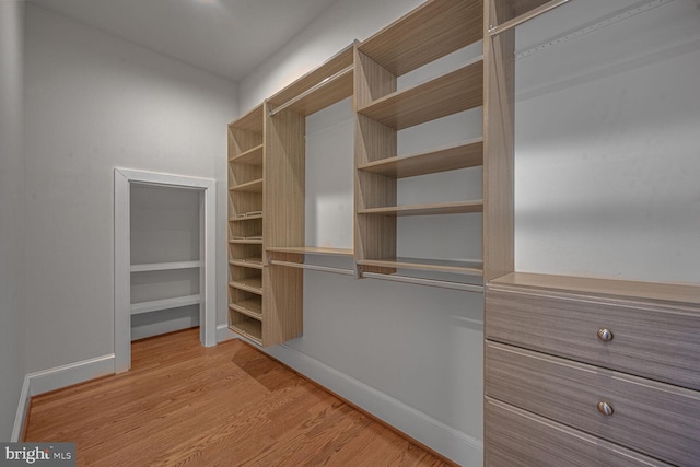 spacious closet featuring wood finished floors