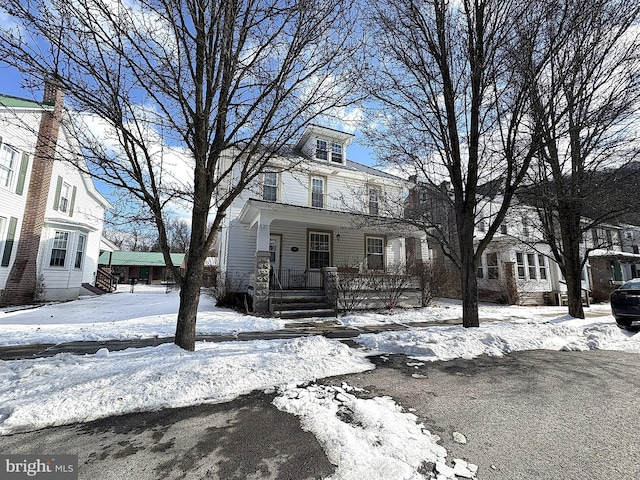 view of front of property with covered porch